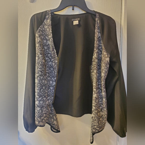 Venus black zip up blouse - Picture 7 of 11